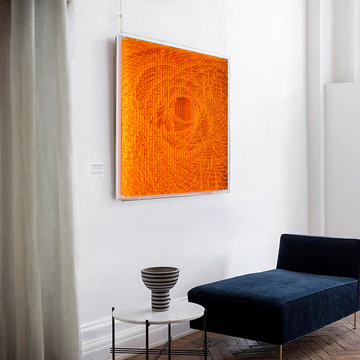 Vibrant Orange Geometric Depth Wall Art