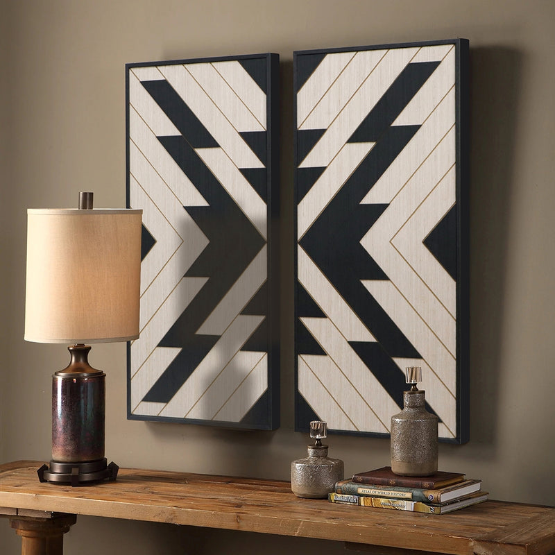 Geometric Elegance: Carved MDF Wall Art Set