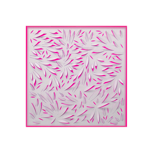 Elegant Pink Petal Paper Wall Art with Acrylic Frame