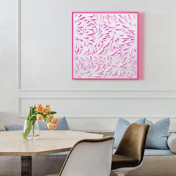 Elegant Pink Petal Paper Wall Art with Acrylic Frame