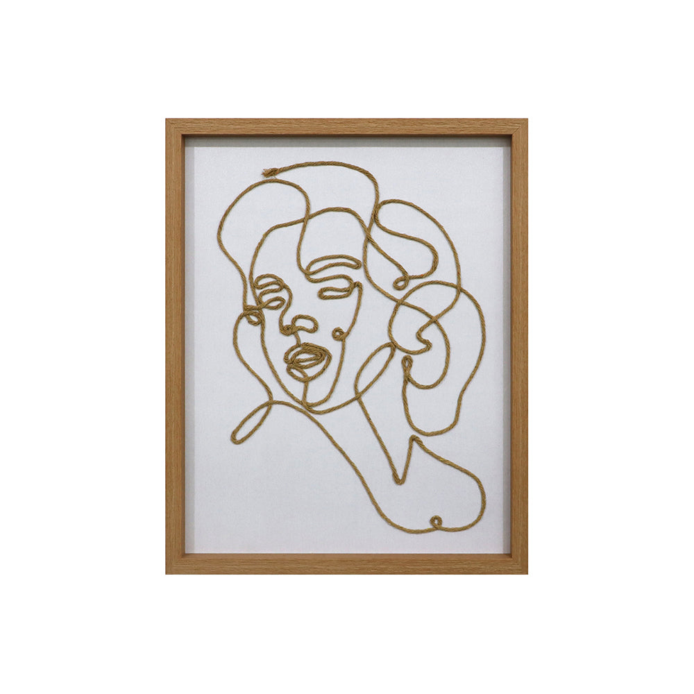 Abstract Hemp Rope Wall Art with Wooden Frame