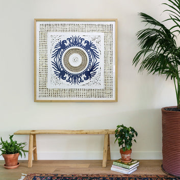 Handcrafted Blue Parrot Mandala Wall Art