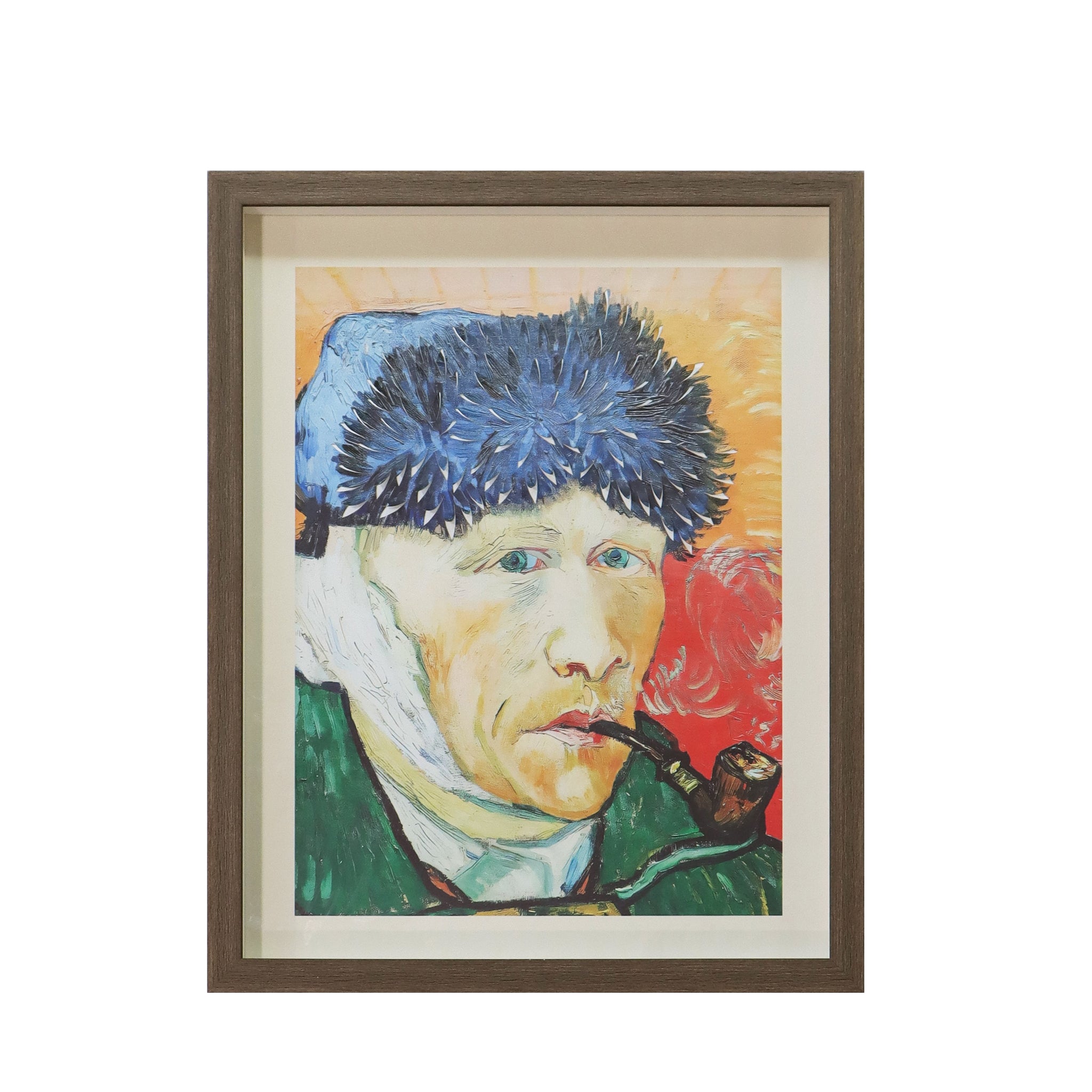 Vivid Abstract Portrait in Wood Frame