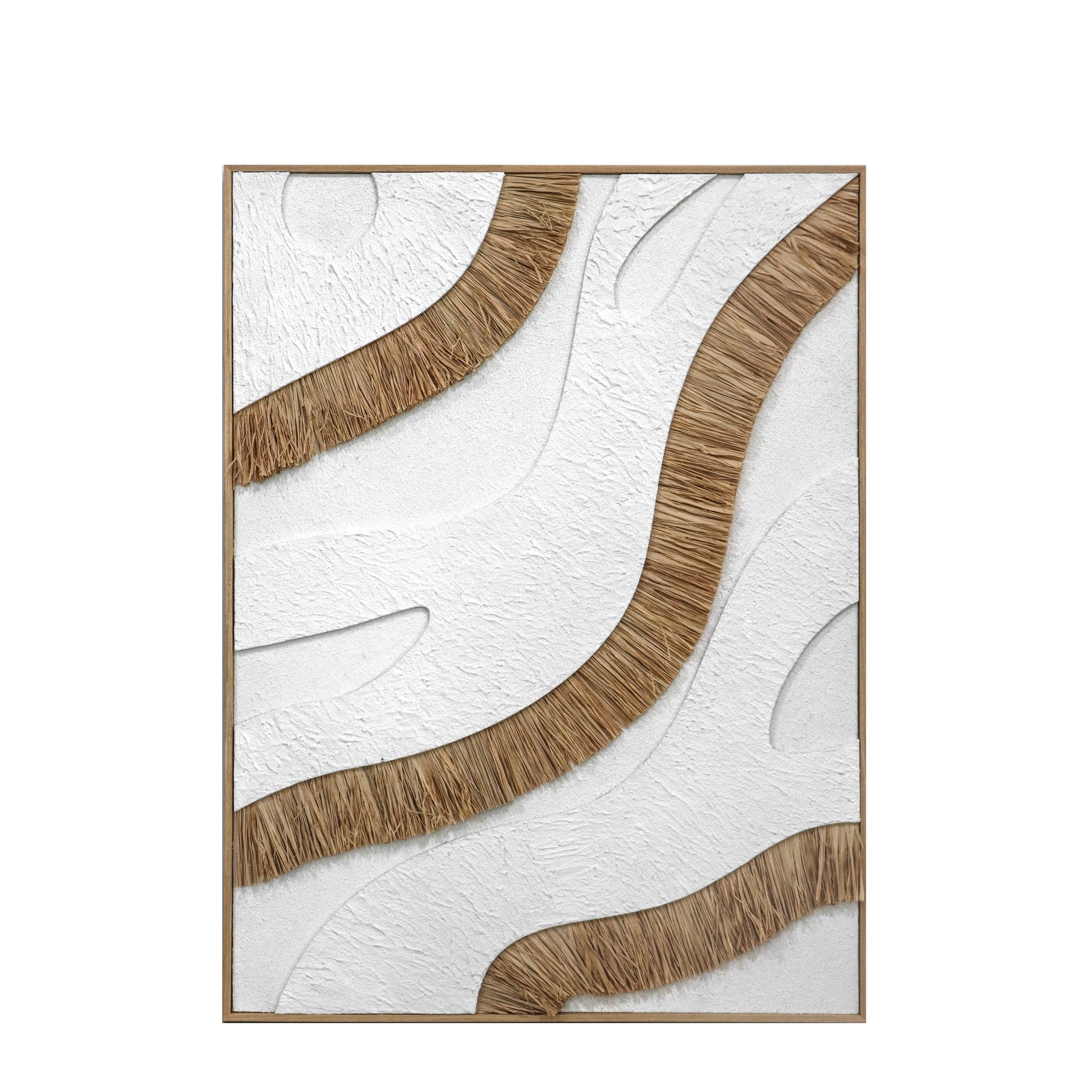 Natural Harmony- Hand-carved MDF and Straw Wall Art