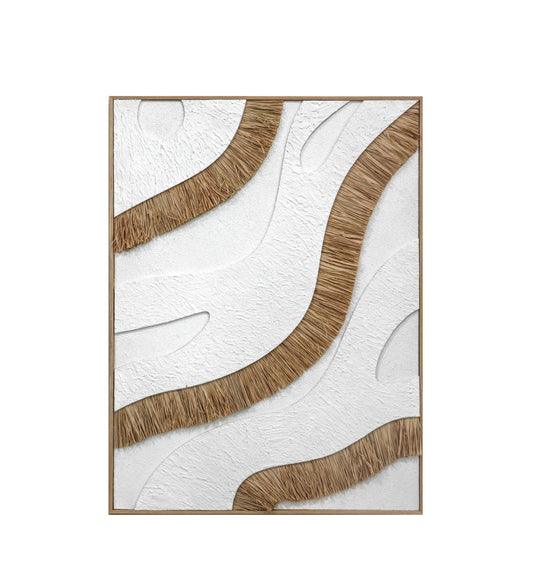 Natural Harmony- Hand-carved MDF and Straw Wall Art