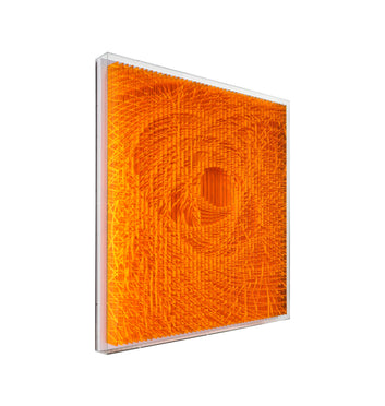 Vibrant Orange Geometric Depth Wall Art