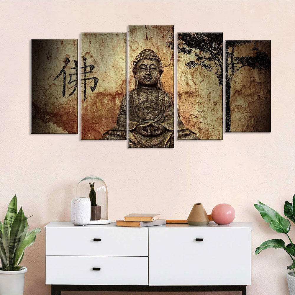 5 piece buddha canvas