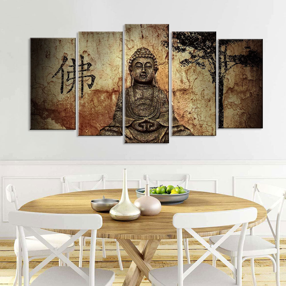5 piece buddha canvas