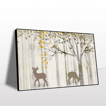 Tranquil Deer in Autumn Canvas Wall Art