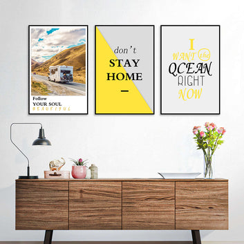 3 Piece Don't Stay Home Canvas Wall Art