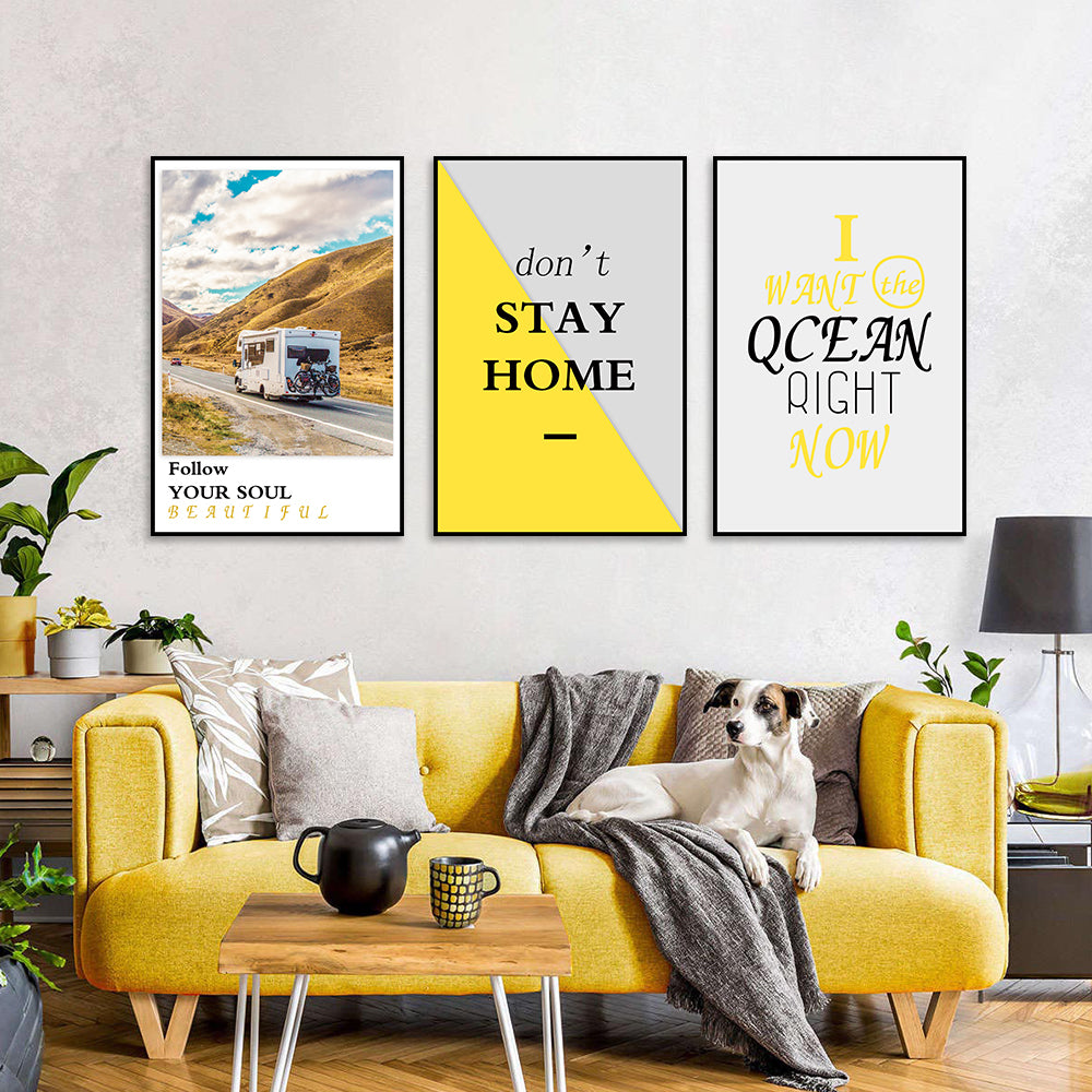 3 Piece Don't Stay Home Canvas Wall Art