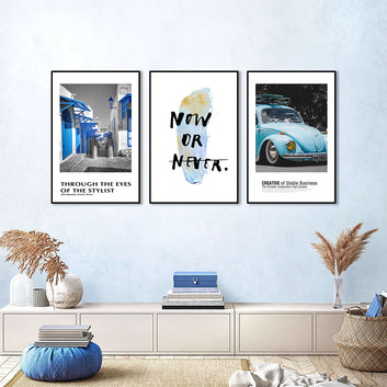 3 Piece Nordic Now or Never Canvas Wall Art