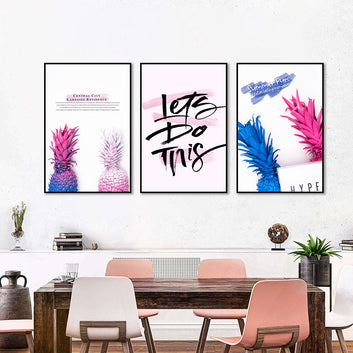 3 Piece Nordic Let's Do This Canvas Wall Art