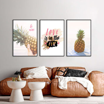 3 Piece Nordic Love is in the Air Canvas Wall Art