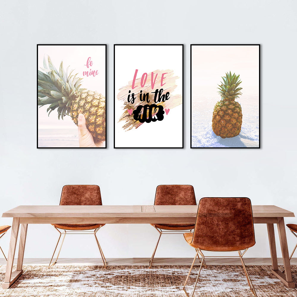 3 Piece Nordic Love is in the Air Canvas Wall Art