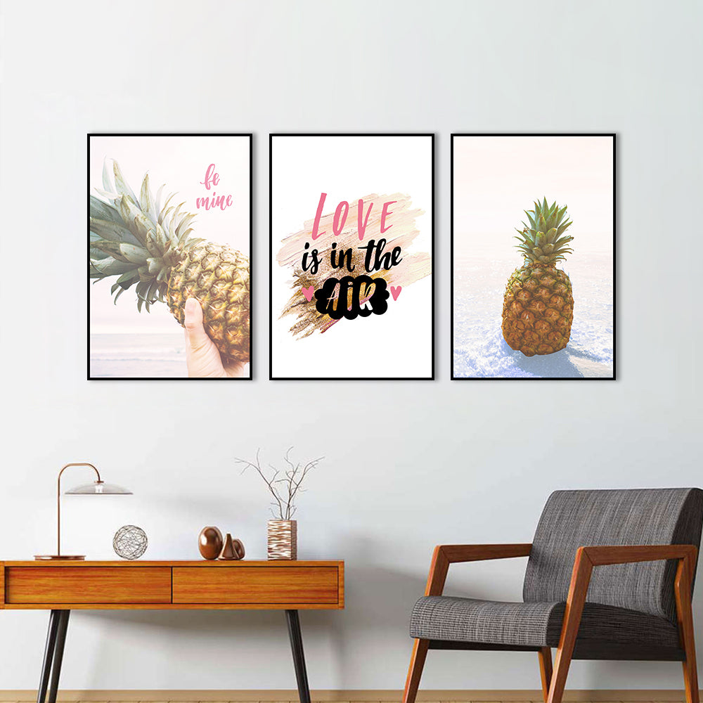 3 Piece Nordic Love is in the Air Canvas Wall Art