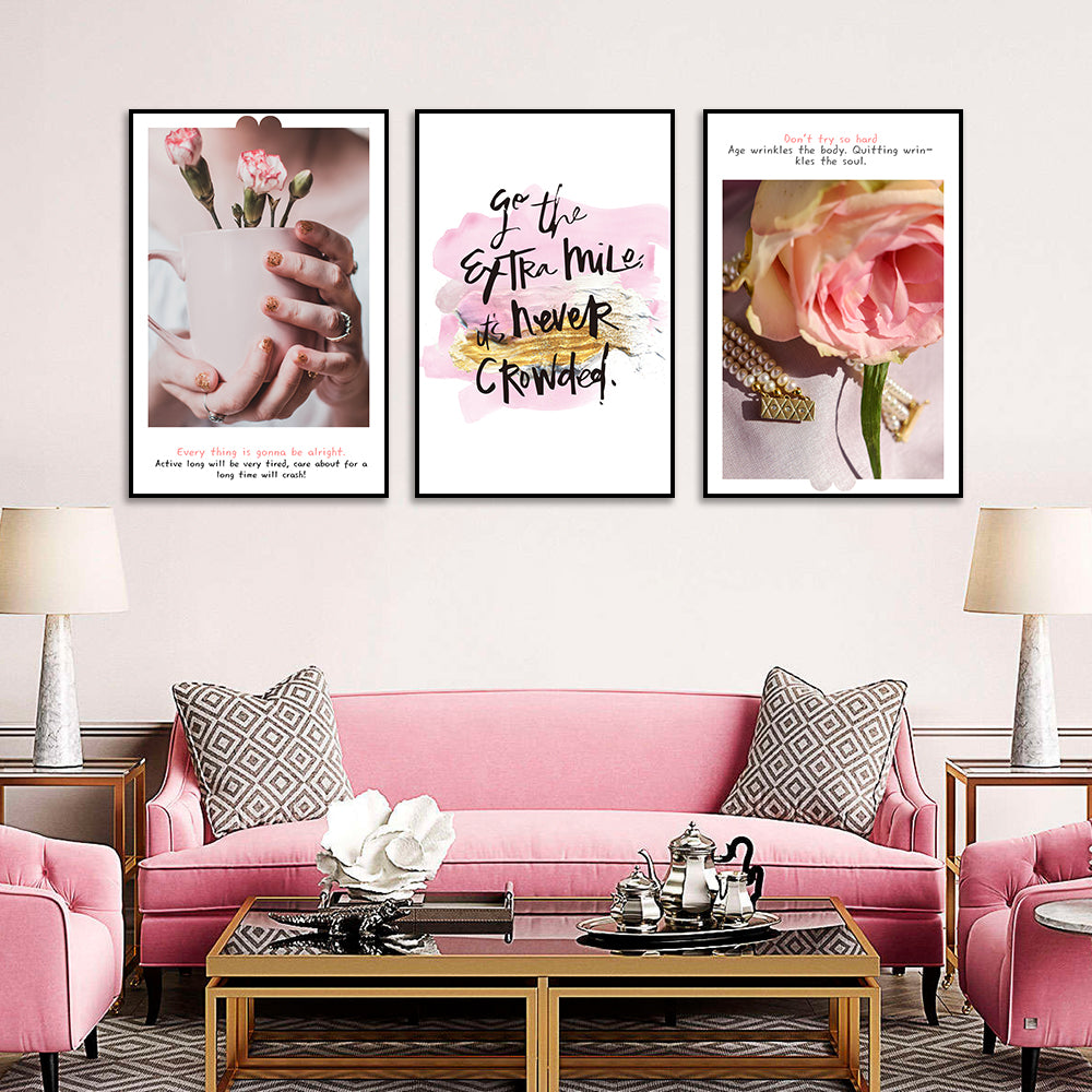 3 Piece Go the Extra Mile Canvas Wall Art