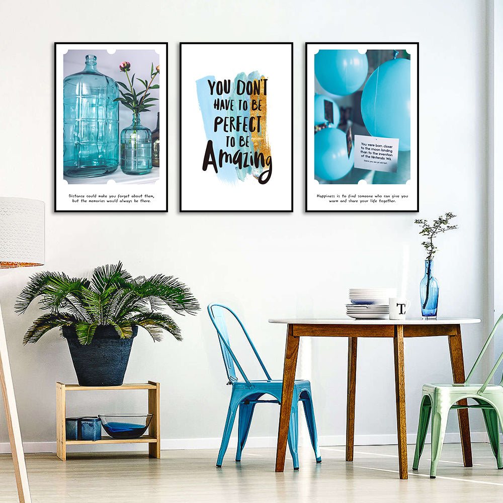 3 Piece You Don't Have to Be Perfect Canvas Wall Art