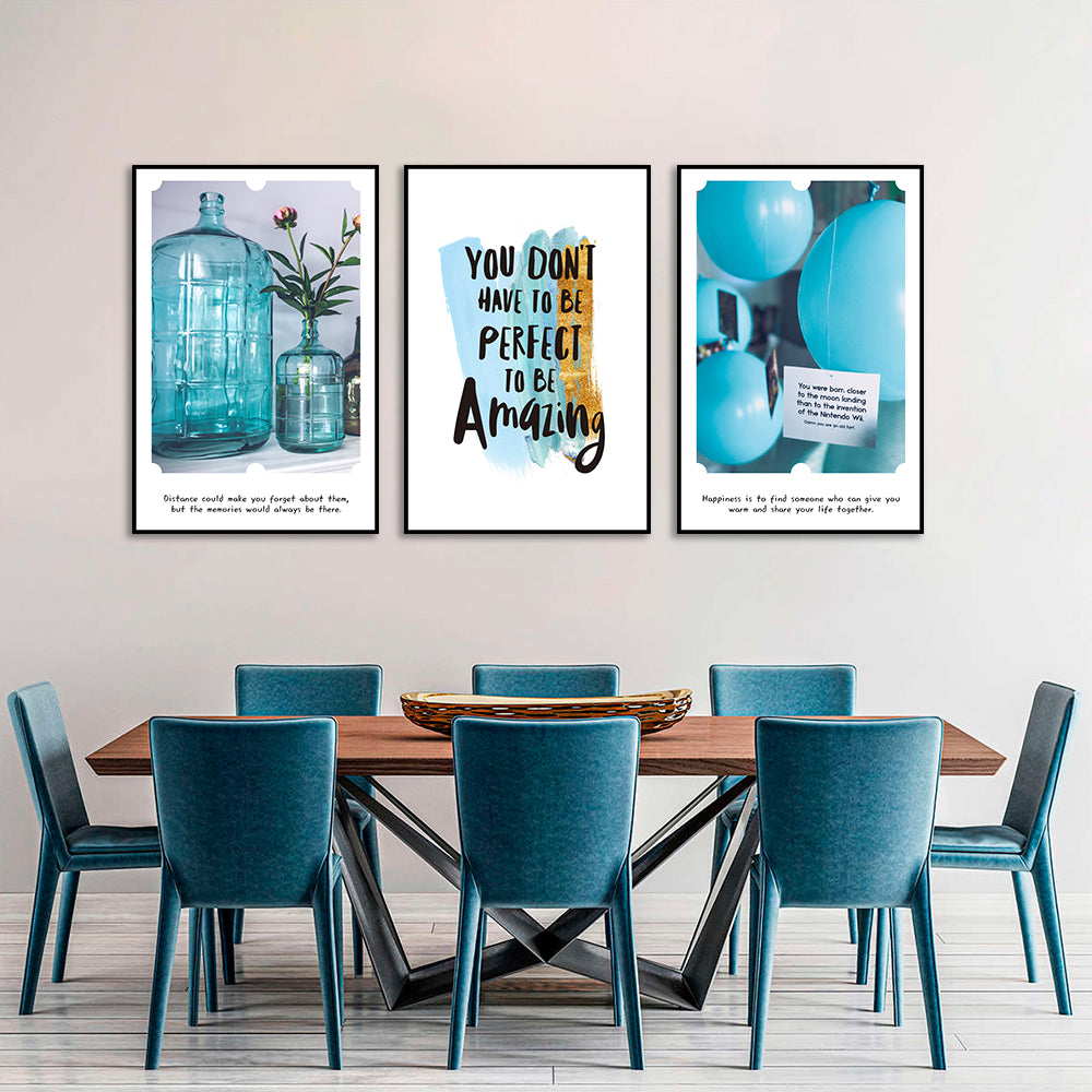 3 Piece You Don't Have to Be Perfect Canvas Wall Art