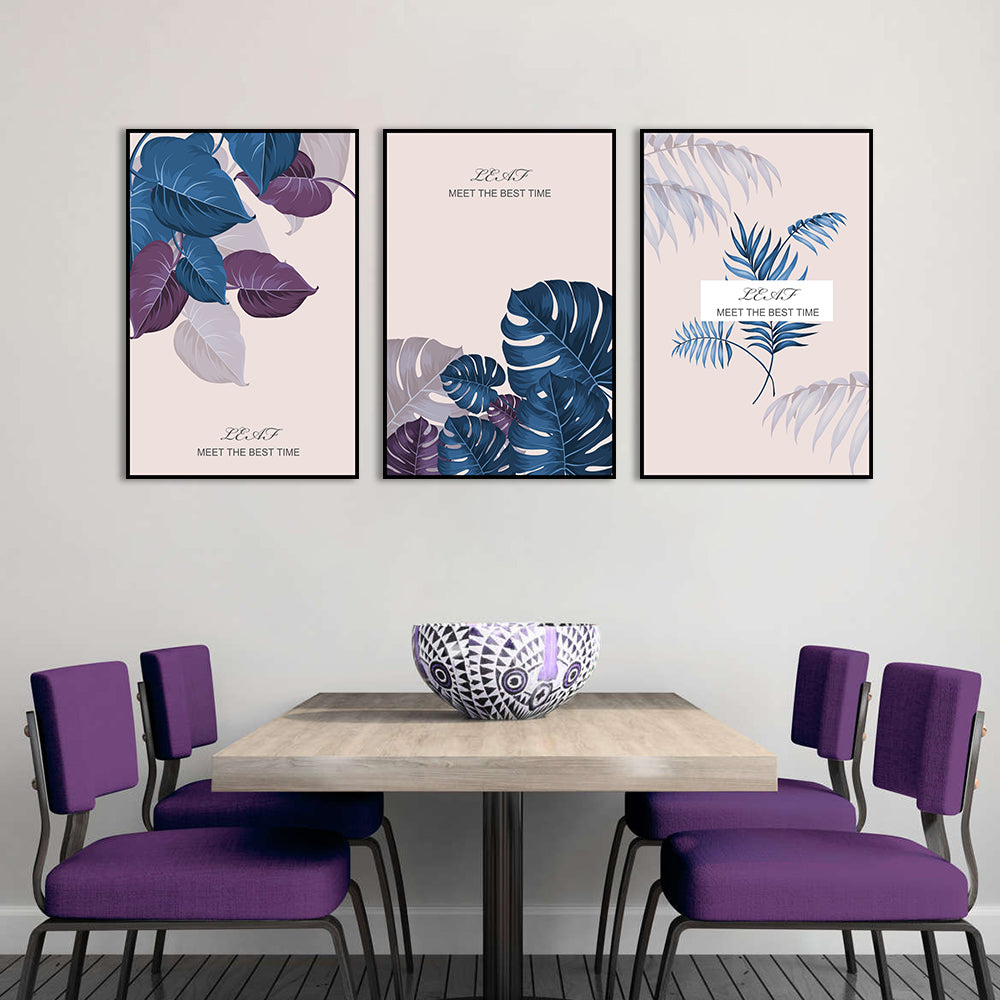 3 Piece Nordic Meet the Best Time Canvas Wall Art