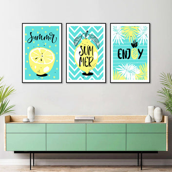 3 Piece Nordic Enjoy Summer Canvas Wall Art