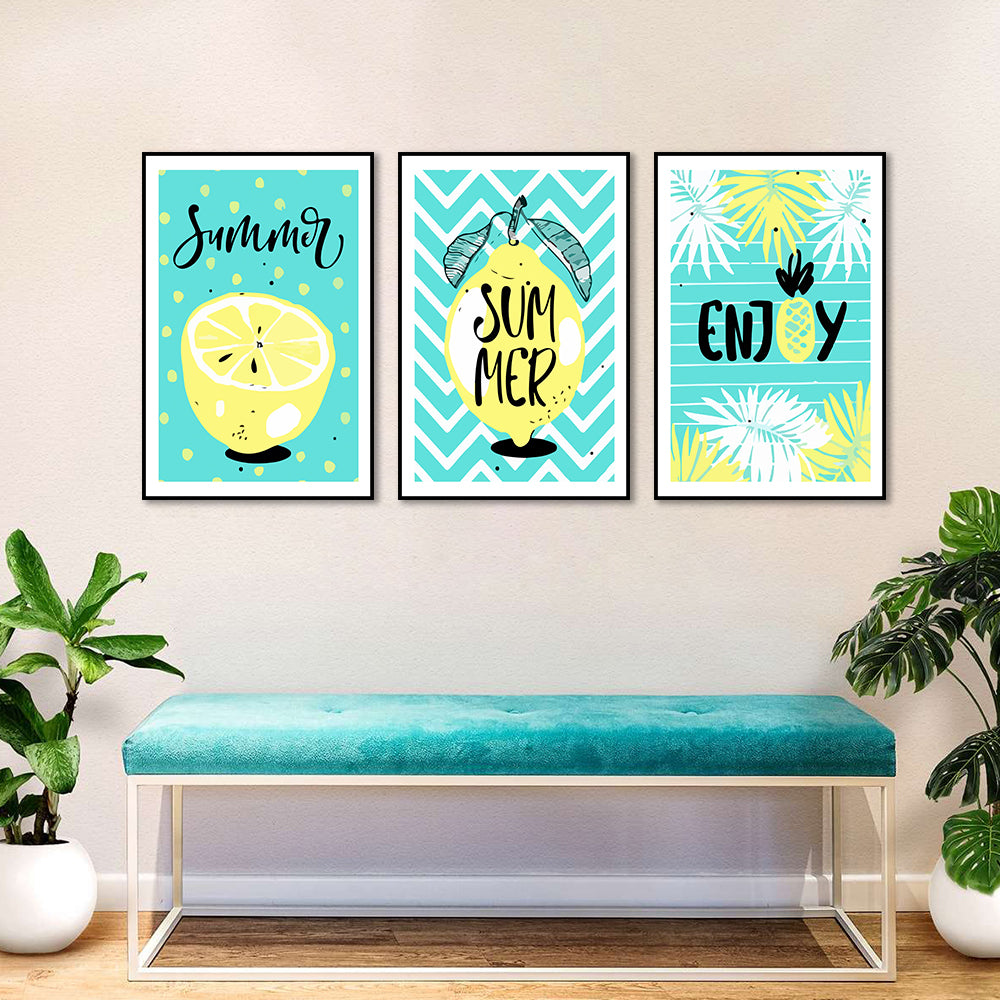 3 Piece Nordic Enjoy Summer Canvas Wall Art