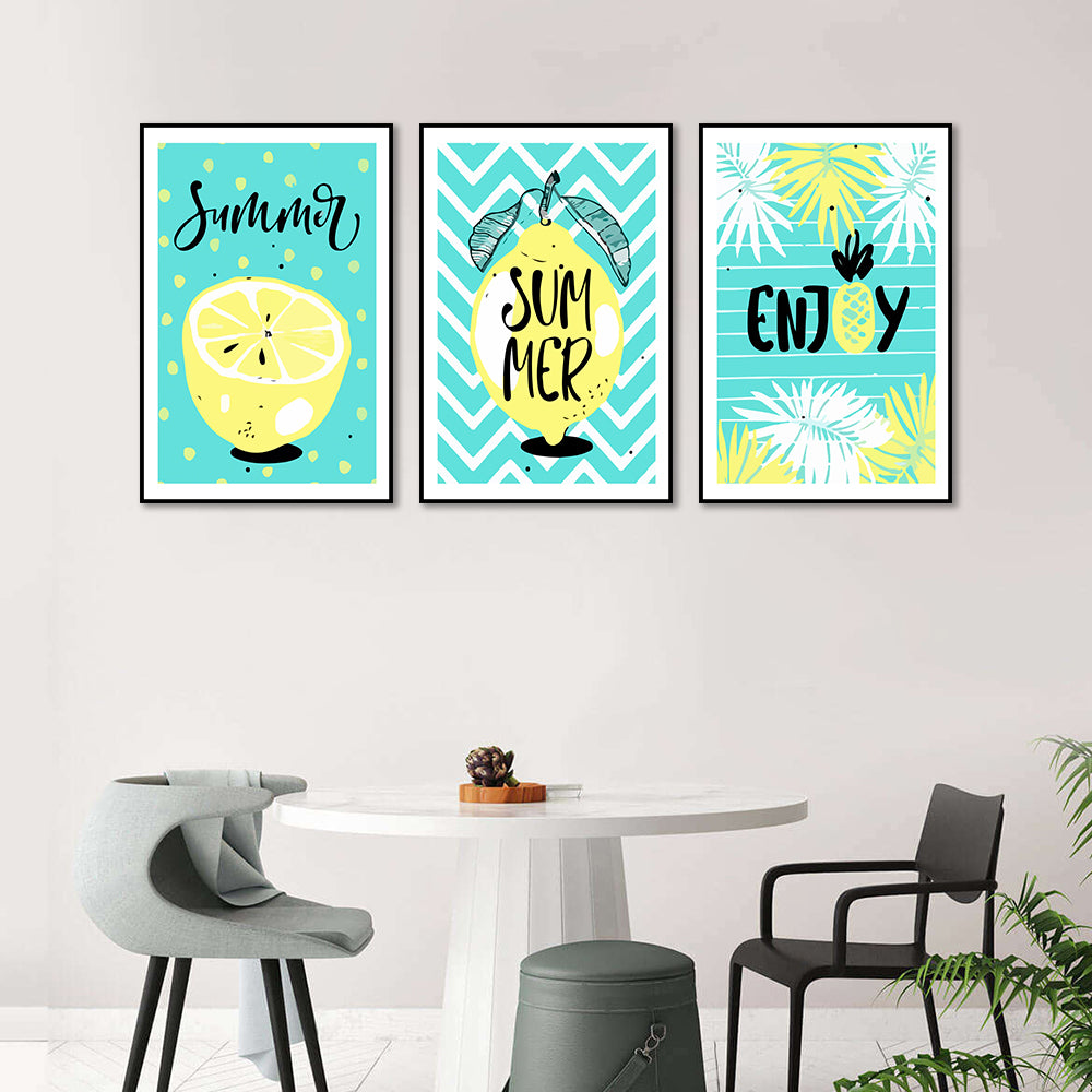 3 Piece Nordic Enjoy Summer Canvas Wall Art