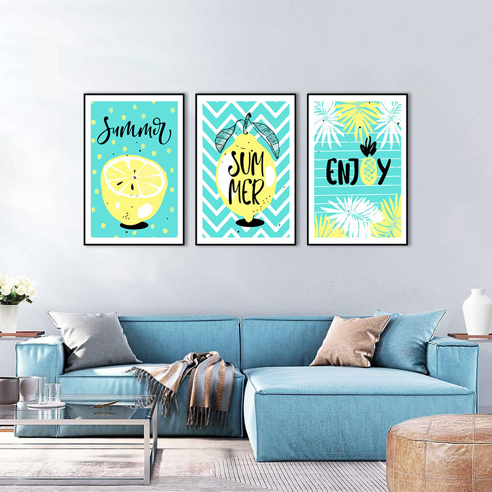 3 Piece Nordic Enjoy Summer Canvas Wall Art