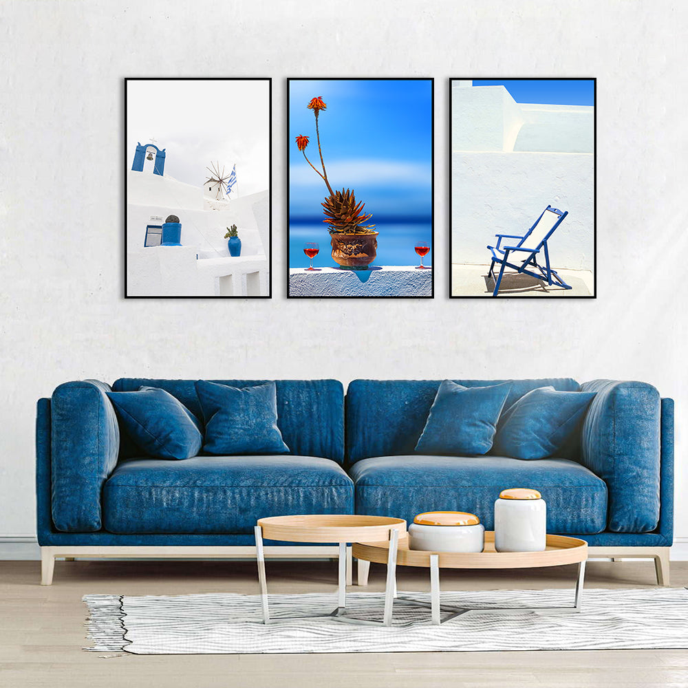 3 Piece Nordic Mediterraneen Architecture Canvas Wall Art