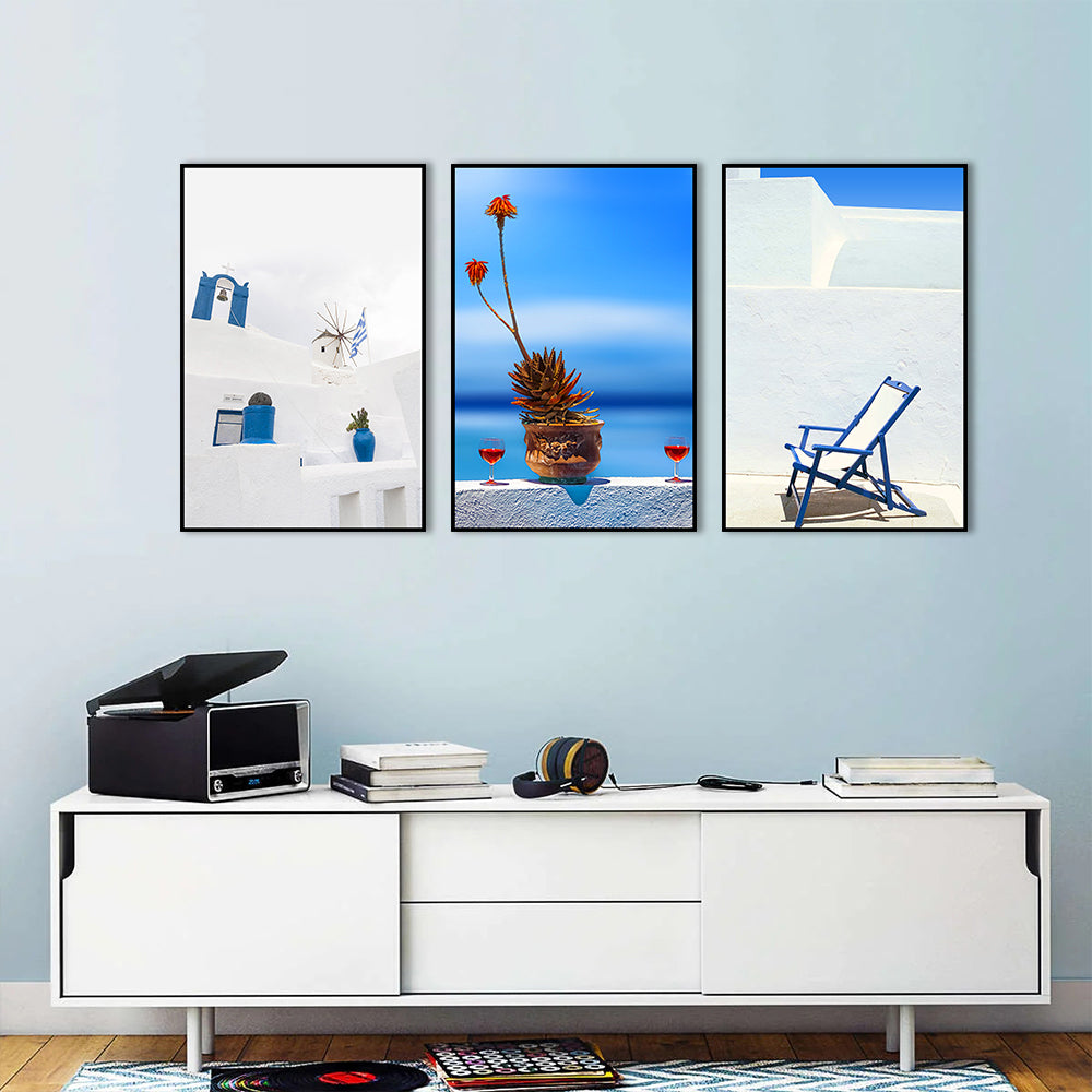 3 Piece Nordic Mediterraneen Architecture Canvas Wall Art