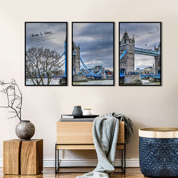 3 Piece London Tower Bridge Canvas Wall Art