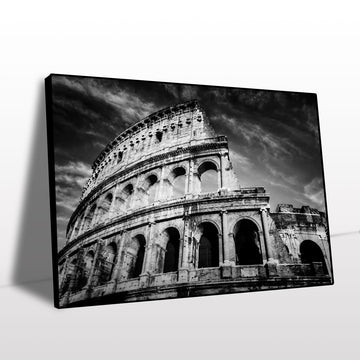 Colosseum Black and White Canvas Wall Art