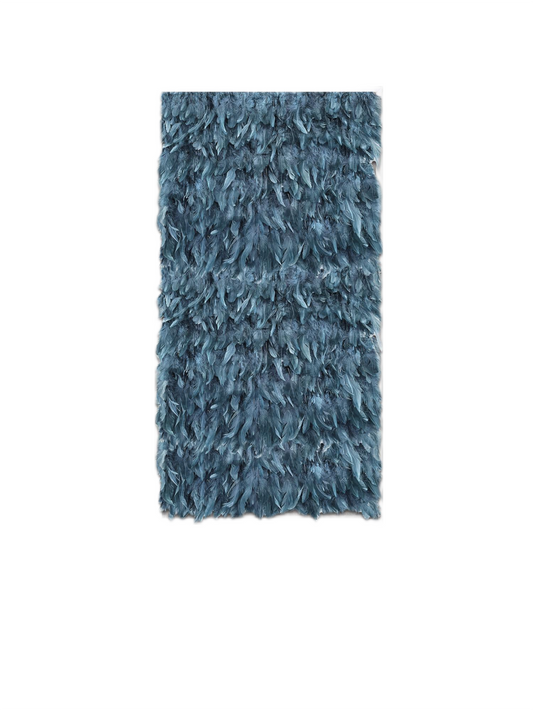 Blue Feather Textured Wall Art