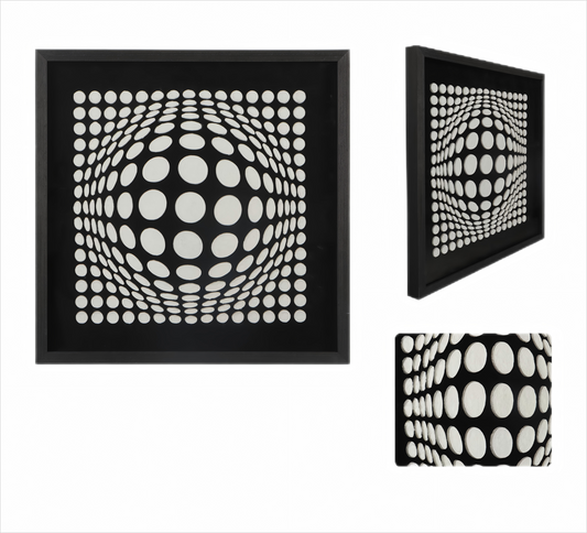 Geometric 3D Dot Illusion Wall Art