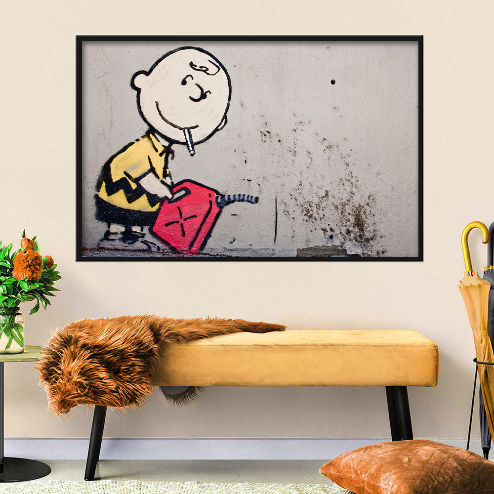 Banksy Charlie Brown Canvas Wall Art