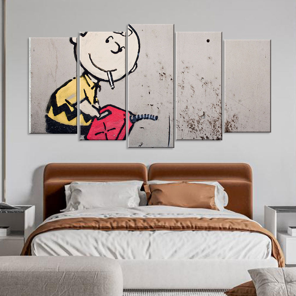 Banksy Charlie Brown Canvas Wall Art