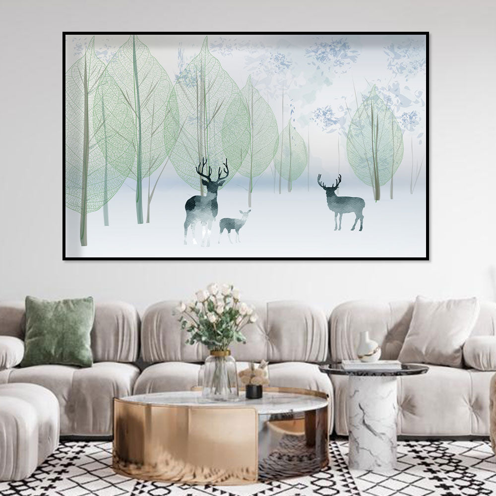 Enchanted Forest Deer Canvas Wall Art