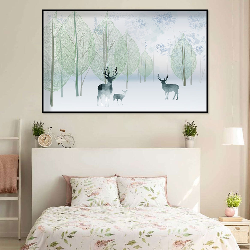 Enchanted Forest Deer Canvas Wall Art