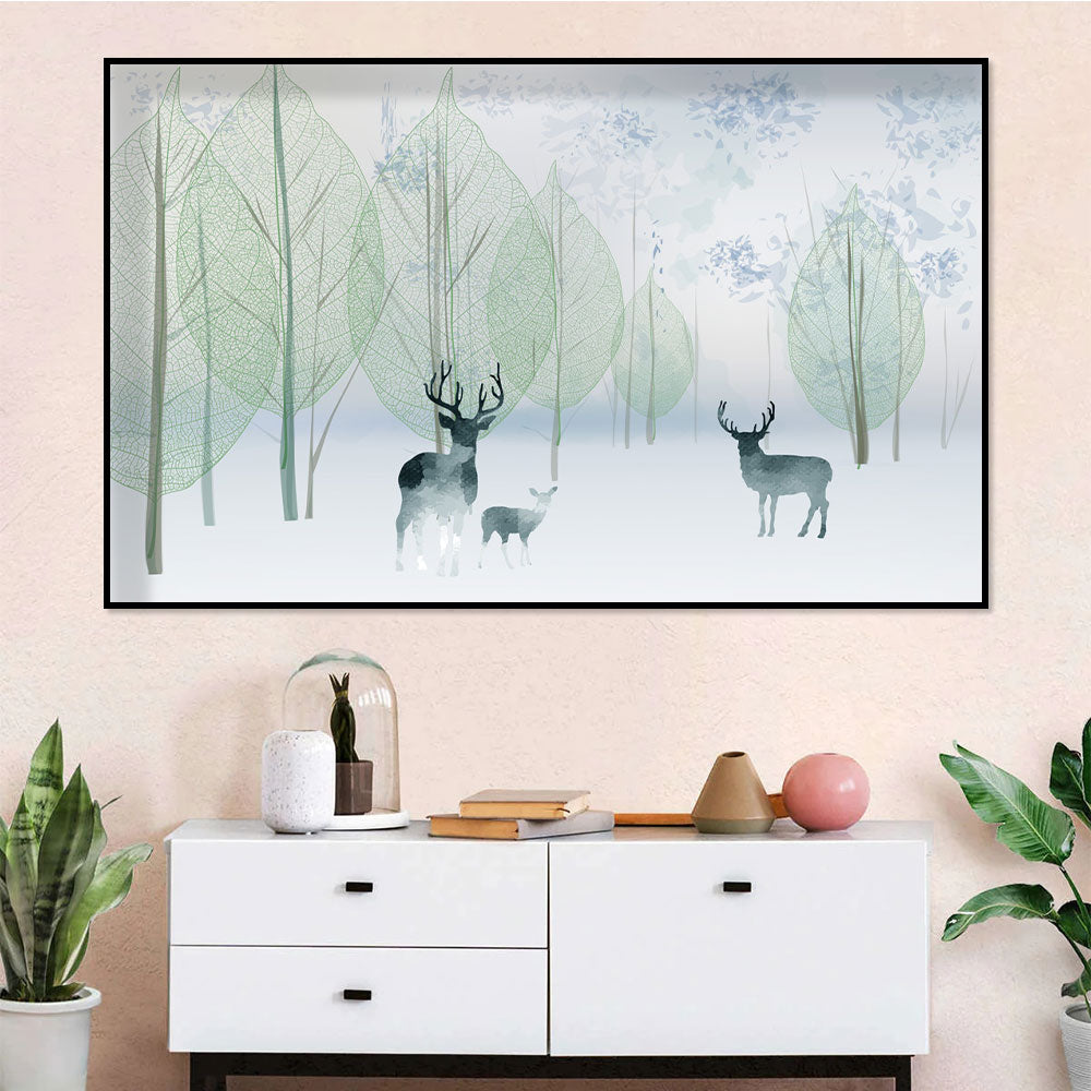 Enchanted Forest Deer Canvas Wall Art