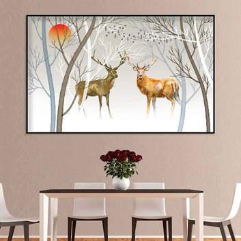 Majestic Deer at Dusk Canvas Wall Art