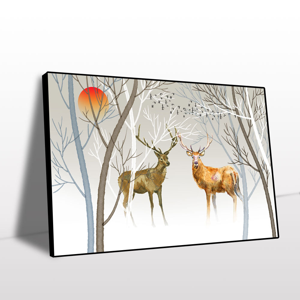 Majestic Deer at Dusk Canvas Wall Art