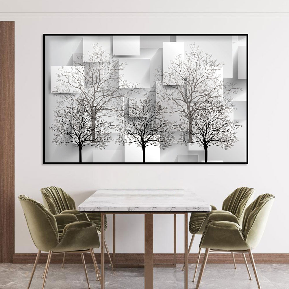 Abstract Geometric Forest Canvas Wall Art