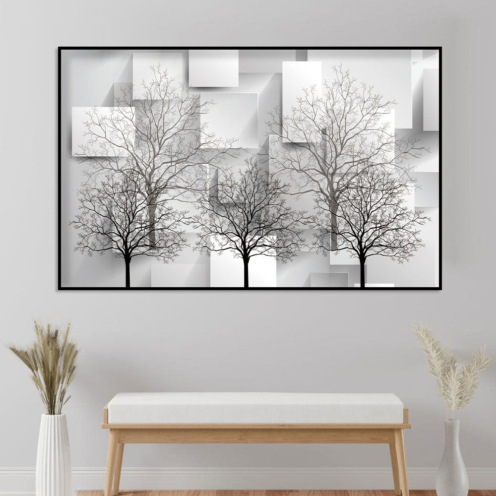 Abstract Geometric Forest Canvas Wall Art