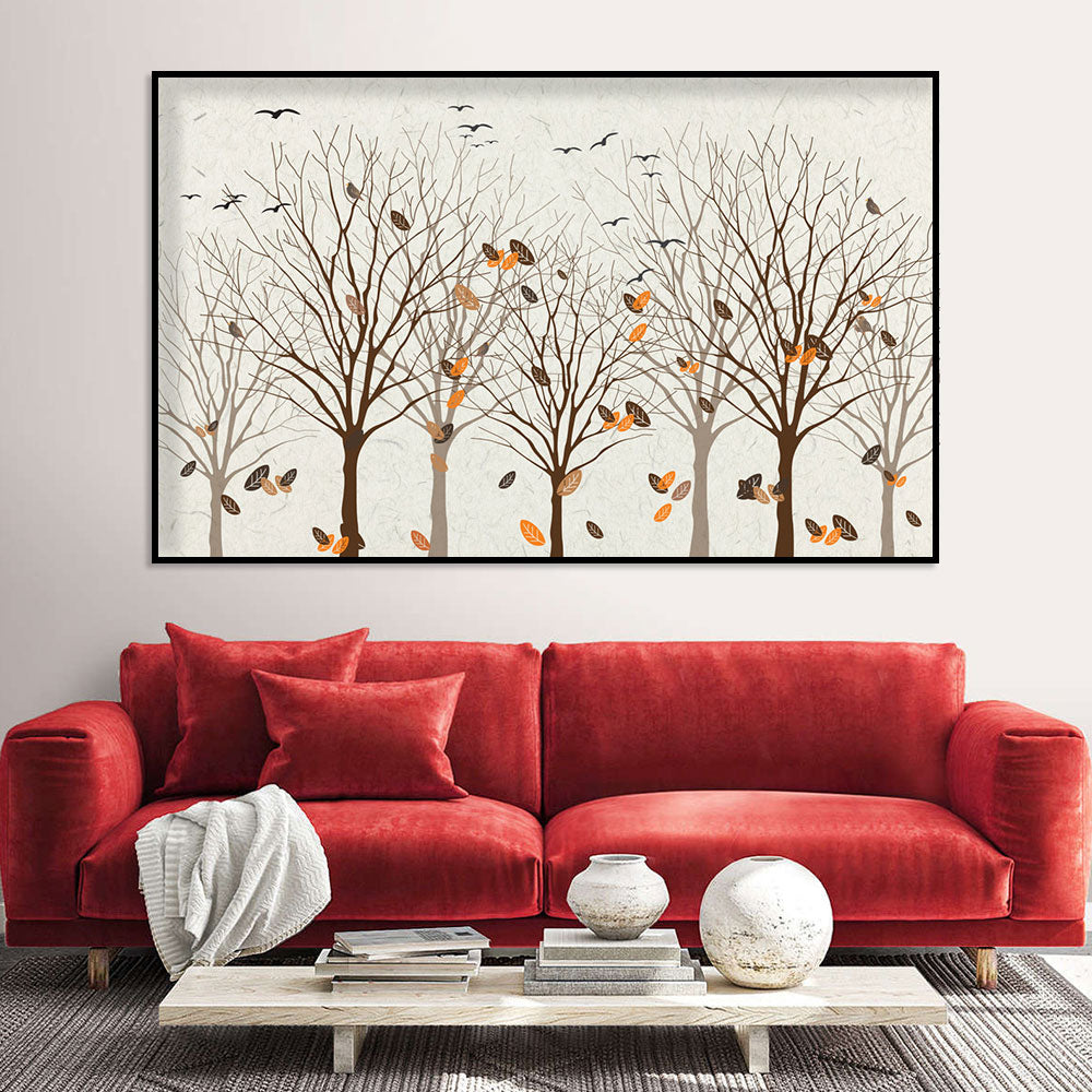 Autumn Breeze Trees Canvas Wall Art