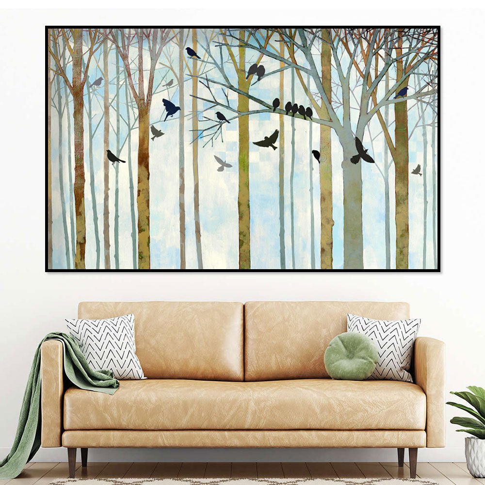 Birds in the Forest Canvas Wall Art