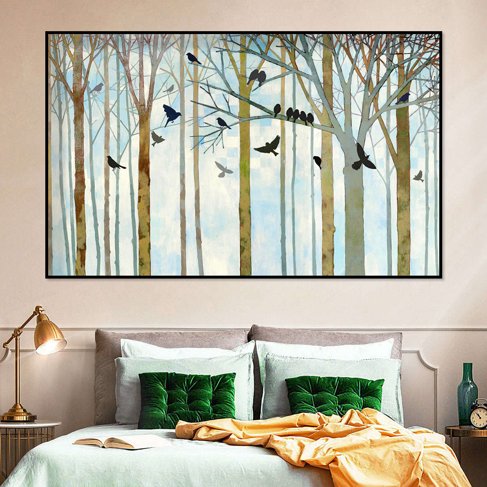 Birds in the Forest Canvas Wall Art