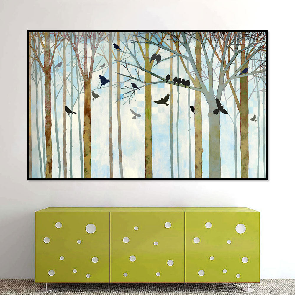 Birds in the Forest Canvas Wall Art