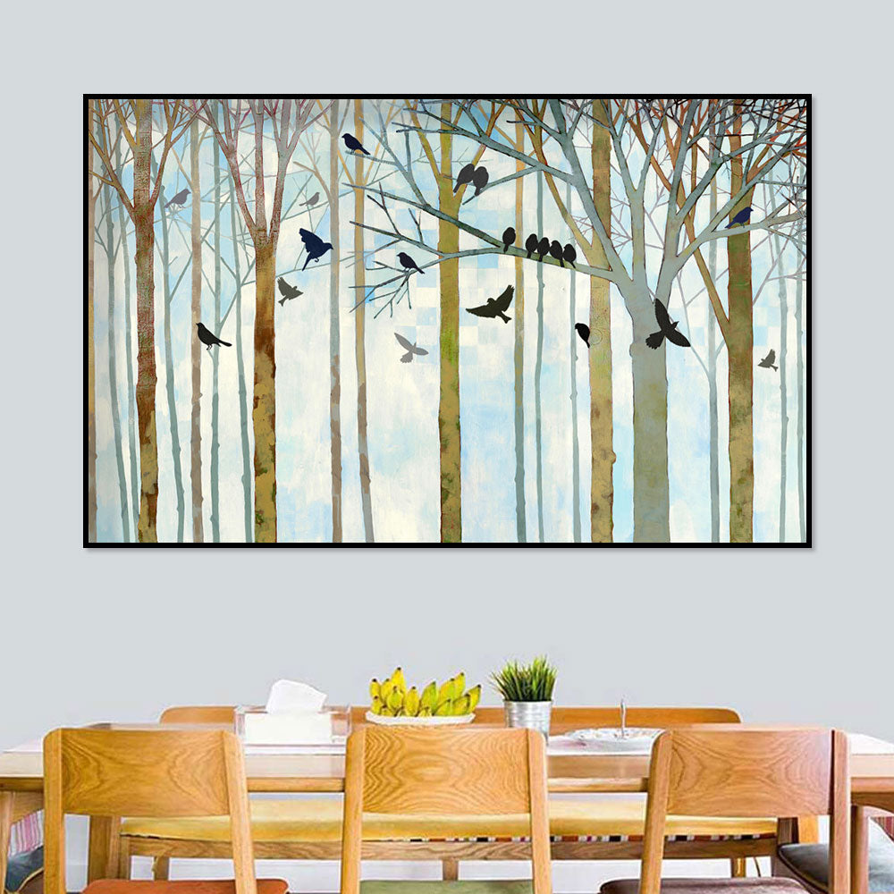 Birds in the Forest Canvas Wall Art