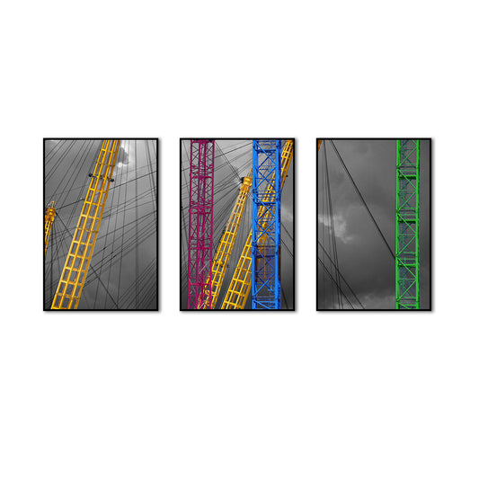 3 Piece Nordic Colorful Steel Structure Canvas Wall Art