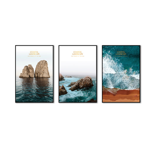 3 Piece Nordic Coastal Landscape View Canvas Wall Art